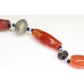 vechi colier tuareg . carnelian Idar-Oberstein & trade beads. Niger